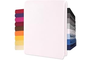 ‎CELINATEX CelinaTex Jersey Topper Spannbettlaken Lucina 200x200-200x220cm Schnee weiß 100% Baumwolle gekämmt bis 12cm Matratzenhöhe Spannbettbezug, Leintuch, Bettlaken, elastisch, Strech, Oeko-Tex