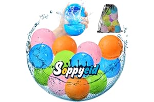 DEVLIBOW SOPPYCID Lot de 12 ballons à eau réutilisables auto-scellants à remplissage rapide pour piscine d'été, jouets de fête en plein air, ballons à eau pour s'amuser en été, jouets pour enfants de 3 à 12