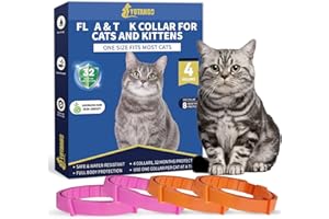 YOTANGO Cat Collar Repellent, 4 Pack Cat Collar-Built-in Pant-Based Formula Strong Repellency Slow Release, Pleasant Aroma, Waterproof (PinkOrange)