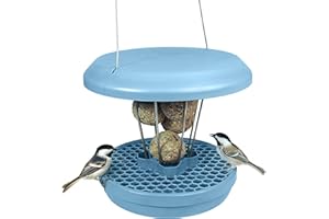 SWISSINNO Karmnik dla ptaków "Lucerne" SMART BIRDS do kulek dla sikorek | Karm ptaki - nie gryzonie! Wytrzymały i niezawodny do zawieszenia | Jasnoniebieski