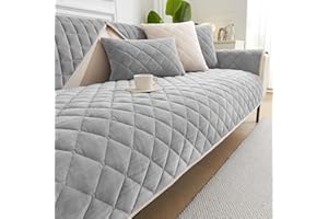 GKXLH New Sofa Cover Washable - Soft Milk Fleece Sofa Covers 1 2 3 Seater, Non-Slip Sofa Slipcovers, Couch Covers for Sectional Sofa, Couch Cover L Shape Furniture Protector (Grey, 70x150cm)