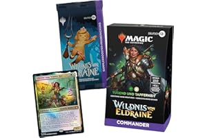 Magic: The Gathering Wildnis von Eldraine Commander-Deck – Tugend und Tapferkeit (Deck mit 100 Karten, Sammler-Booster-Probepackung mit 2 Karten + Zubehör) (Deutsche Version)