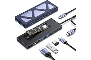 BENFEI 6-in-1 USB C Hub with M.2 NVMe SSD Enclosure, 10Gbps USB 3.2 Ports (2×USB-A + 1×USB-C), 100W PD, 4K@60HZ HDMI–Compatible with MacBook Pro/Air, iPad Pro, Dell XPS, Surface Pro