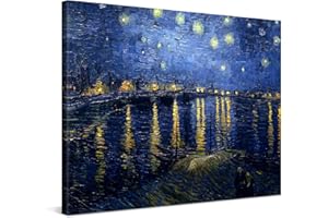 PICANOVA – Vincent Van Gogh La Nuit étoilée 2 80x60cm – Photo sur Toile – Impression sur Toile Haut de Gamme – Image sur Toile pour Décoration Murale Moderne
