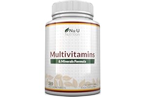 Multivitamines et Minéraux - 365 Comprimés Végétariens (12 Mois) - 25 Nutriments Essentiels Vitamines A B C D3 E K2 Calcium Magnesium - Complément Alimentaire Pour Homme et Femme