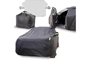 Buho Boost Classic - Telo Auto 100% Impermeabile con Parasole Incluso - Telo Copriauto Da Esterno con 2 Zip Strategiche - Protezione Completa Pioggia/Neve/UV/Polvere - Misura Universale Auto SUV