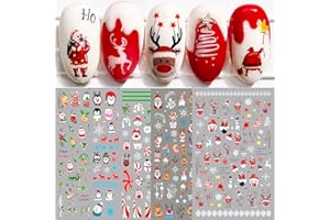 JMEOWIO Świąteczne naklejki na paznokcie 10 arkuszy naklejki na paznokcie samoprzylepne dekoracje do paznokci