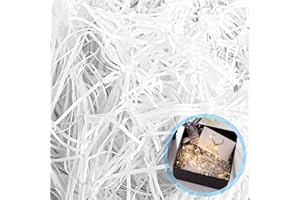 DAJAVE 500g Paglietta per Cesti Bianca, Paglietta per Bomboniere e Carta Tagliuzzata per Confezioni, Scatole Regalo, Adatto a tutte le Occasioni