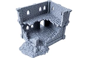 3D Vikings Ulvheim Ruins Series: Ruina de piedra de dos niveles - Eleva tu medieval y fantasía juegos de rol y juegos de guerra de 28/32 mm