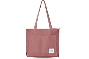 ELAKIRI Tote Bag Cremallera, Bolsos Para Universitarias, Bolso Tela Mujer, Bolsa De Tela Con Cremallera, Tote Bag Tela, Aplicable A Bolso Shopper Mujer, Bolso Trabajo Mujer,Bolso Universidad