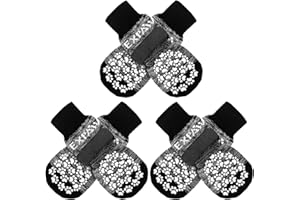 EXPAWLORER rutschfeste Hundesocken, Pfotenschutz, doppelseitig, großartige Traktionskontrolle für Hartholzböden im Innenbereich, Hundesocken mit Griffen für Welpen, kleine, mittelgroße und große