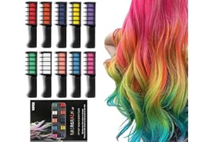 CHENIVESSS 10 Couleurs Peignes Craie Cheveux, Craie Cheveux Temporaire Lavable Non Toxique, CheveuxTemporaire Cheveux Coloration, Adapté Pour NoëL, Carnaval, FêTe, Utilisation De Cosplay