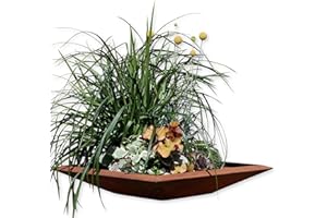 ‎ROSTIKAL Rostikal Blumenschale eckig 50 x 50 cm Schale auf Kugeln Edelrost Gartendeko Vintage Pflanzschale