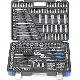 JOMAFA 216 Piece Tool Set Ratchet 1/4 1/2 3/8 Socket Wrench | Tool case with ratchets, hex sockets, flat bits, star, hex, TOR