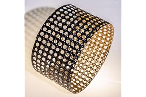 OSASY Abat-jour Lampe Suspendue Abats-jour, Motif Géométrique Noir et Doré, 30 cm pour douille de lampe E27/E14 pour lampadaire, lampe de table