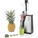 H.Koenig GSX18 Estrattore di succo verticale per frutta e verdura Senza BPA - Slow juicer - Ampia bocca di ingresso - Pressio