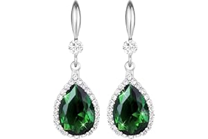 Linawe Orecchini pendenti da donna, orecchini pendenti, in argento dorato, gioielli in oro rosa, orecchini in cristallo con diamanti, gioielli a goccia per matrimoni