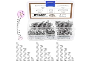Wokape Kit di 100 molle a compressione assortite 5 misure mini molle a compressione in acciaio inox per riparazioni in negozio e casa diametro filo 06 mm diametro 8 mm lunghezza 10 20 30 40 50 mm