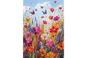 NEWENMO 5D Fiore Selvatico Diamond Painting Kit Completo per Adulti Principianti,Fiori Selvatici Pittura Diamante Painting Kits,DIY Diamond Art Kit,Adatto per la Decorazione Domestica,30x40cm
