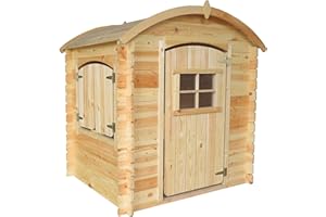 Casetta legno per bambini CON PAVIMENTI- Casetta giocattolo per bambini - L112xL146xA145cm/ 1,1m2 - Casetta da gioco da esterno - Casetta da giardino Timbela M505