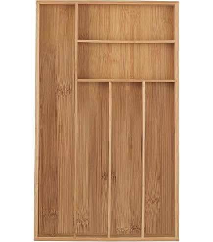 zri Besteckkasten Bambus, ausziehbarer Besteckeinsatz als Kchenorganizer,  Schubladeneinsatz, natur : Amazon.de: Kche, Haushalt & Wohnen