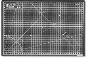 Elan Tappetino da Taglio A3 Nero, Piano da Taglio 30x44 cm, Tappetino Autorigenerante a 5 Strati, Tappeto Antitaglio PVC Riciclato, Cutting Mat A3