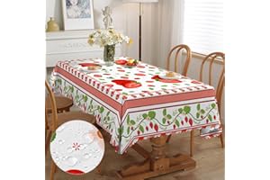 IEVERY Tischdecke Rechteckig Sommer Tischdecken für Draußen Erdbeere Gartentischdecke Fleckschutz Pflegeleicht Abwaschbar Schmutzabweisend für Küche, Esstisch, Couchtisch, Parteien, Abendessen