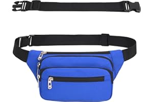 IHIGOGOFA Bauchtasche Gürteltasche Hüfttasche mit Einem 60 cm Verlängerten Gürtel Unisex Modern Umhängetaschen Handytasche für Outdoor Reise Wandern Hundetraining Damen und Herren Blau