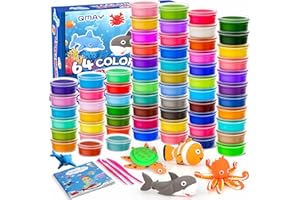 QMAY 64 Colors Air Dry Clay Kit – Ultra Light Magic Modeling Clay for Kids, DIY Craft Dough, Creative Art Supplies for Boys & Girls