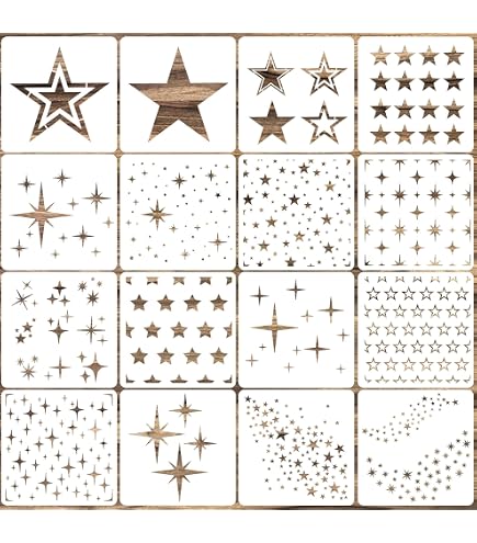 Set di 12 stencil per pittura da disegno, forma irregolare, stencil per artigianato arte della parete, stencil riutilizzabili in plastica per dipingere su pareti, legno, mobili, decorazioni per la
