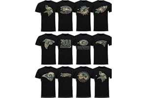New Era NFL Camiseta Hombre Mujer Football Americano Negro Camouflage Logo