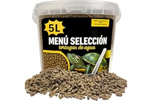 ALEJANDRO FUENTES AF® - 5L Mangime Tartarughe Acqua, 1100 gr Cibo Tartarughe d'acqua | Menu Selezione con Ingredienti Naturali + Vitamine Essenziali + Ebook + Misurino | Mangime tartarughe terra