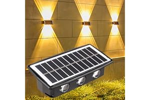 Konesky Solar Wandleuchte Aussen,Das Neue Upgrade Ip65 Wasserdicht Solarlampen Für Außen Garten,Solarleuchte Wandleuchte Für Rasen Balkon Terrasse Hof(20.5 * 10 * 6cm)