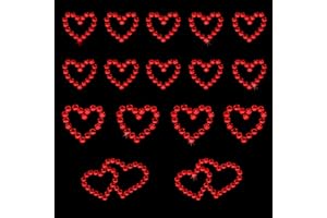 OBLIQUE UNIQUE Oblique-Unique® 16 Stück Herz Sticker Strass Steine zum Verzieren oder Aufkleben (Rot)