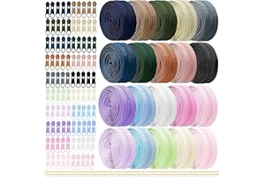 Cnwinu 60M Sewing Zippers Bulk,20 Colours DIY Zipper Separable with 100 Sliders Set,Zip Repair Kit for Sewing,Crafting,Trousers,Clothing and Bags (10 Morandi+10 Macaron)