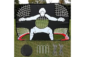 ONAHA-Kids Football Goal, 2 in 1 Pop up Football Net with Target Goal, Outdoor Soccer Goal for Boys Garden Football Training Gifts
