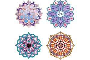 GORGECRAFT, 8 Uds., Calcomanías de Ventana de Mandala de 6.3 Pulgadas, Flor Estática de la Vida, Pegatina para Puerta Corredera de Vidrio, Película de Vinilo Impermeable, Calcomanías de Baño