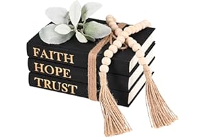 KROUCOCO Linen Covered Decorative Books for Home Decor, Farmhouse Stack Books, Coffee Table Books Décor for Living Room,Hardcover Faux Books for Decoration,Shelf Display Books Decor Accent (Black)