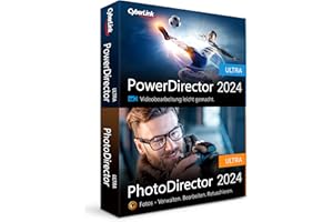 CyberLink PowerDirector 2024 Ultra & PhotoDirector 2024 Ultra, Benutzerfreundliches Videobearbeitungsprogramm für PC mit Greenscreen, Screen Recorder, Leistungsstarkes Bildbearbeitungsprogramm [Box]