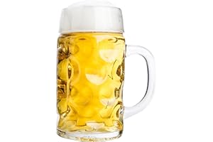 Van Well Boccale graduato da 0,5 l, mezzo litro, con manico, boccale per birra lavabile in lavastoviglie, perfetto per la gastronomia