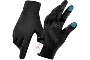 GXCROR 3M Thinsulate Winterhandschuhe, Fahrradhandschuhe, Laufhandschuhe, rutschfest und touchscreenfähig, geeignet für Radfahren, Laufen, Angeln und Motorradfahren