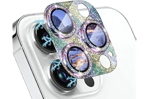 WoPail Glitter Camera Protection for iPhone 15 Pro/iPhone 15 Pro Max, Camera Protective Film Glass 9H Hardness Anti-Scratch Bling Powder Diamond Camera Glass for iPhone 15 Pro/iPhone 15 Pro Max -