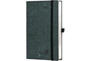 POPRUN Agenda 2024 Journalier 21,5 x 14,5cm, 1 Page par jour de jan 2024 à déc 2024 avec Couverture Rigide, Signets ruban, Poche intérieure, Papier Certifié FSC®80 g/m² (21,5 x 14,5 cm, Gris Noir)