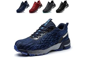 TQGOLD Scarpe Antinfortunistiche Uomo Leggere Comodo Donna Scarpe da Lavoro con Punta in Acciaio Ammortizzazione Traspiranti Antiscivolo Scarpe Protettive Industriali