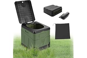 Drezesov Camping Toilet Foldable Mobile, Dry Separation Toilet for Adult with 12 Organic Toilet Bags Stable Car Toilet/Caravan Toilet for Outdoor Camping, Camping Gadgets