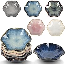 Set 6 Ciotoline In Vetro A Forma Di Fiore Di Ciliegio Sakura – 8,5 Cm – Per Salse, Snack, Condimenti E Tè