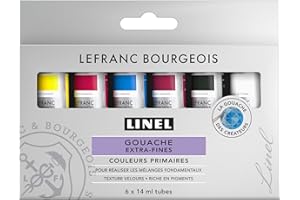 Lefranc Bourgeois Linel Gouache Extra-Fine 6 x 14 ml Mix Set Couleur Primaire