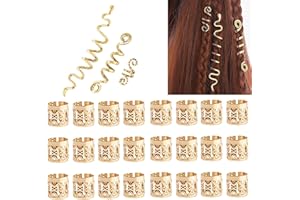HCYANGZHANG Haarschmuck Festival,33 StüCk Enthalten Geflecht Goldgeflecht Clip 3+Ring 30, Einstellbare Gewebte Schmuck Haarperle Spirale Haarspange Aluminium Zopf Haarspange