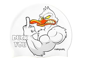 SWIMXWIN Gorro de Silicona Duck You | Gorro de Natación | Gorro de Piscina | Alta Comodidad y Adherencia | Diseño y Estilo Italiano