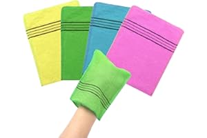 VOSSOT Exfoliating Exfoliating Peelinghandschuh 12er Set mit Rückenpeeling Band,starke Reinigung & Suaves,Exfoliating Gloves für alle Hauttypen,Wiederverwendbar & Waschbar, Body Scrubber Ideal für Dusche